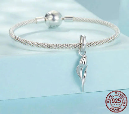 925 Sterling Silver Tulip Flower Charm