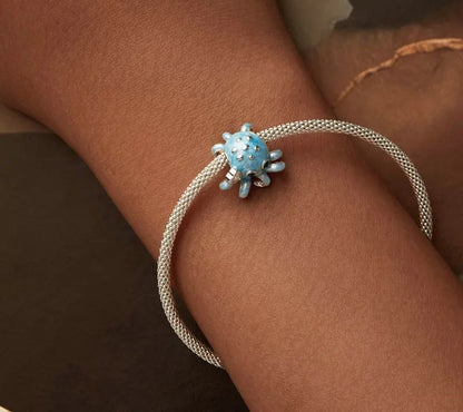 925 Sterling Silver Blue Enamel Octopus Charm - Shine Bright Store