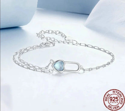 925 Sterling Silver Natural Aquamarine Bracelet