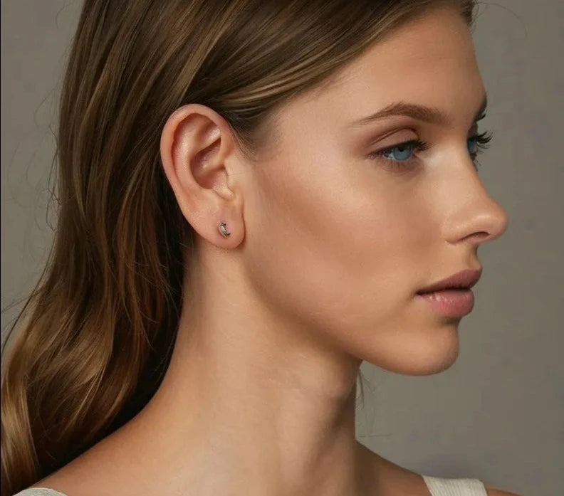Delicate Heart Puzzle Stud Earrings