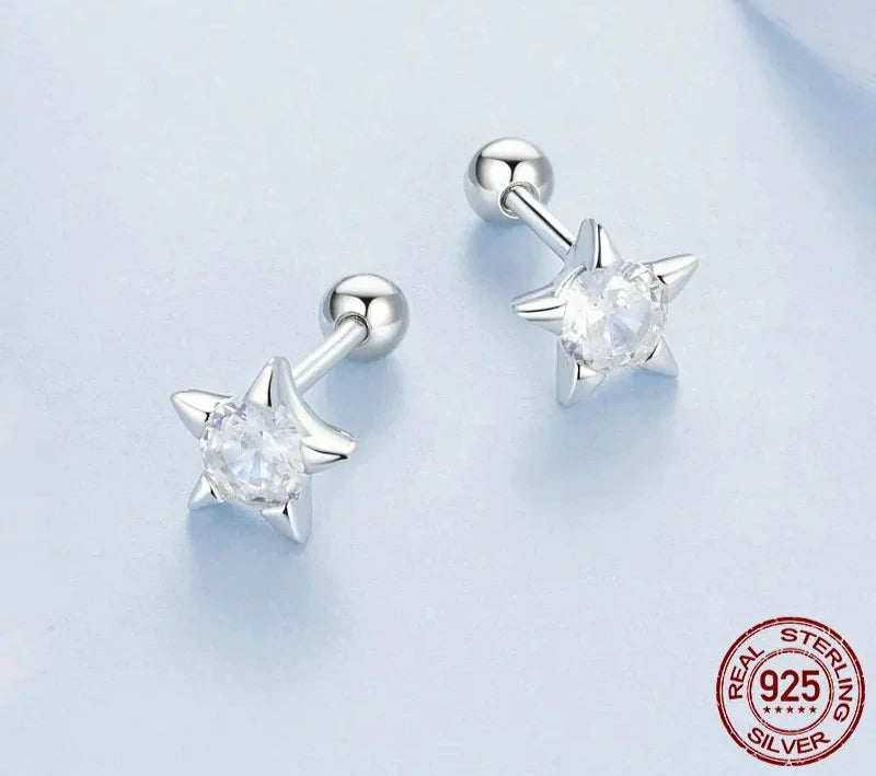 Star CZ Stud Earrings