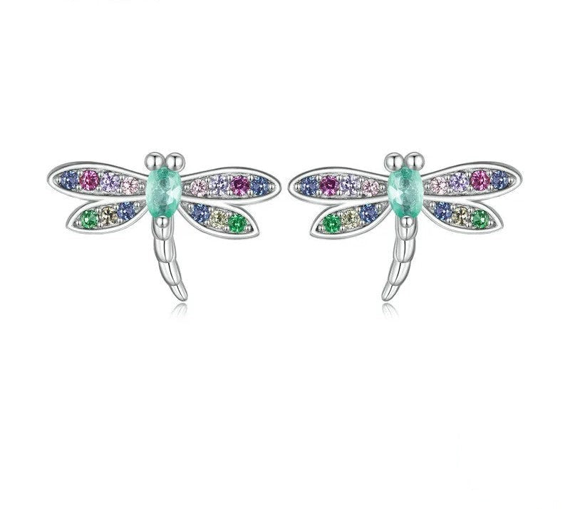 925 Sterling Silver Dragonfly Stud Earrings - TEA LU SHOP