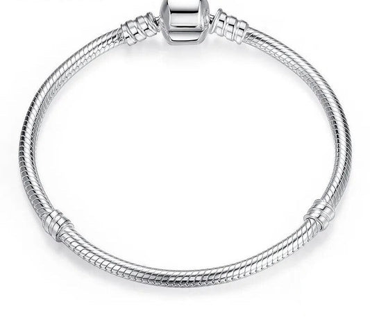 925 Sterling Silver Classic Snake Bracelet - TEA LU SHOP
