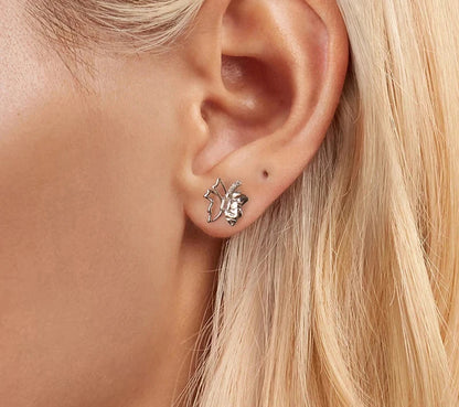 925 Sterling Silver Butterfly Stud Earrings