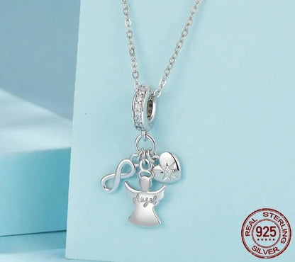925 Sterling Silver Guardian Angel Pendant