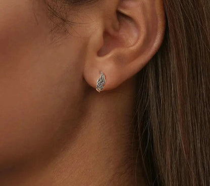 925 Sterling Silver Wing Hoop Earrings