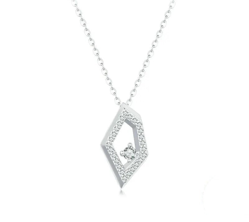 925 Sterling Silver Geometric Necklace - TEA LU SHOP