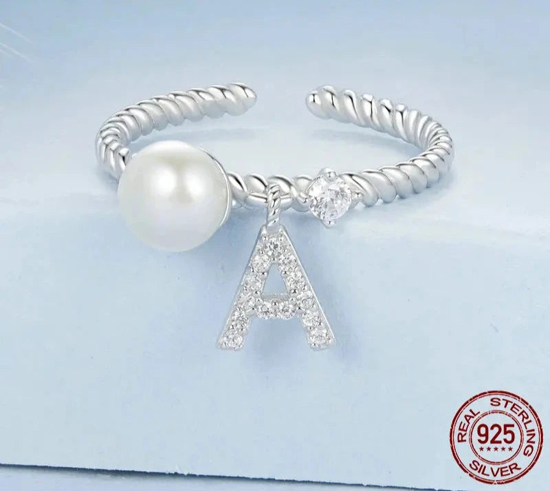 925 Sterling Silver Letter Open Statement Ring