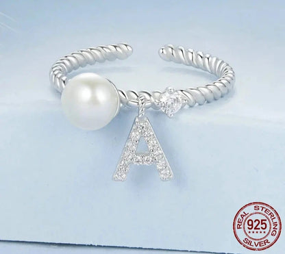 925 Sterling Silver Letter Open Statement Ring