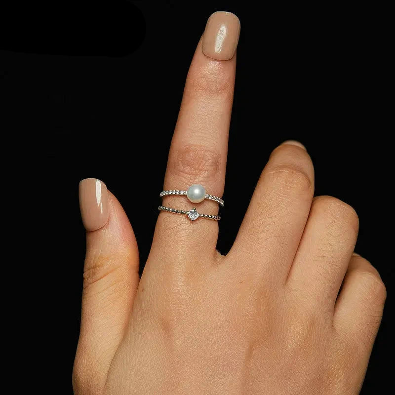 Moissanite Double Layer Ring