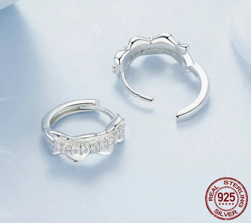925 Sterling Silver Delicate Hoop Earrings