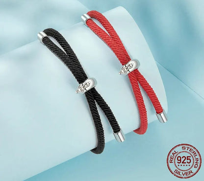 925 Sterling Silver Red Rope Lucky Bracelet With Charm - Shine Bright Store