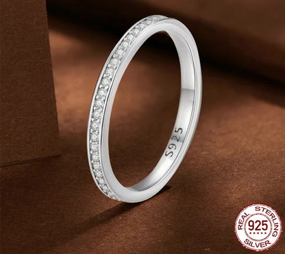 925 Sterling Silver Moissanite Ring - TEA LU SHOP