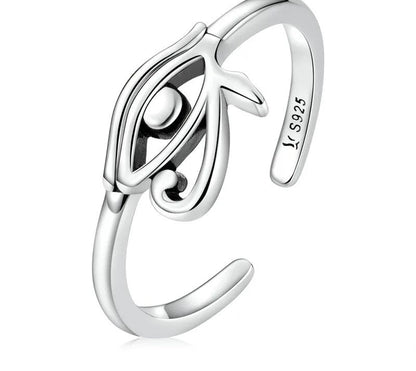925 Sterling Silver Eye of Horus Ring - TEA LU SHOP