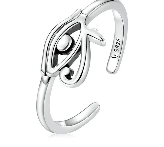 925 Sterling Silver Eye of Horus Ring - TEA LU SHOP