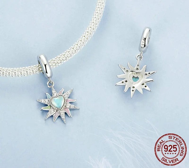 925 Sterling Silver Colorful Sunshine Charm - TEA LU SHOP