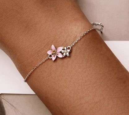 925 Sterling Silver Cherry Blossom Bracelet - TEA LU SHOP