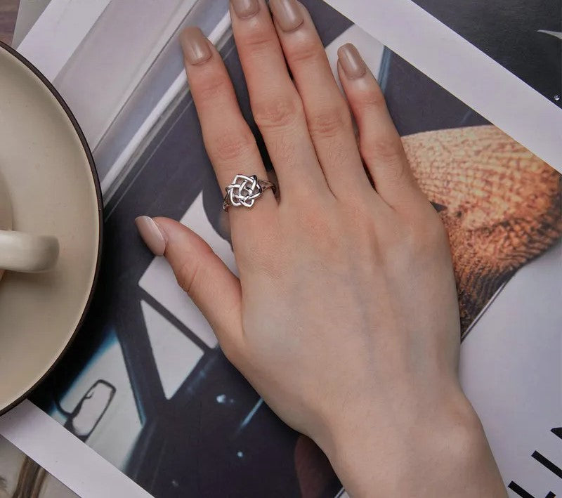 925 Sterling Silver Celtic Knot Ring - TEA LU SHOP