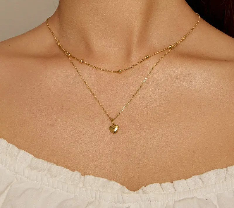 925 Sterling Silver Heart Pendant Necklace - TEA LU SHOP