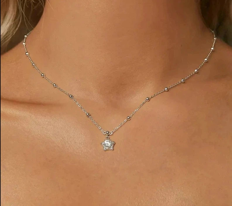 Star Brilliant Cut Moissanite Pendant Necklace