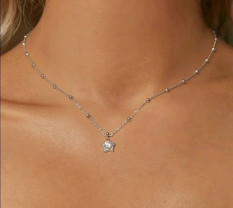 0.5CT Star Cut Moissanite Pendant Necklace