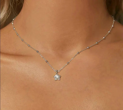 0.5CT Star Cut Moissanite Pendant Necklace