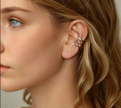 925 Sterling Silver Mono Snake Clip Earring