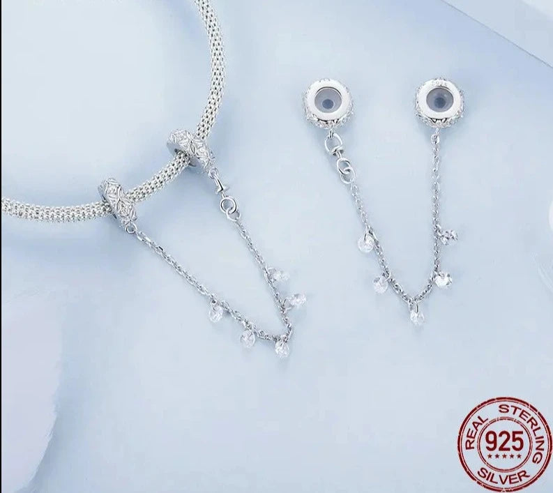 Dainty 925 Sterling Silver Embossed Silicone Chain