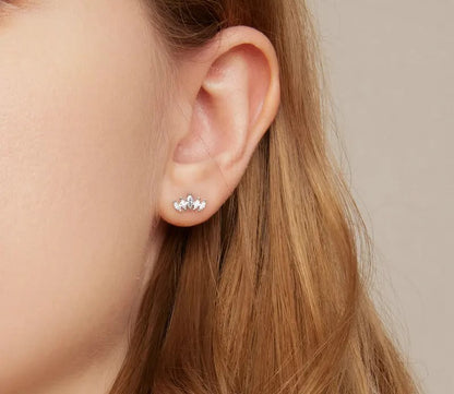 925 Sterling Silver Fashion Sparkling Stud Earrings - TEA LU SHOP