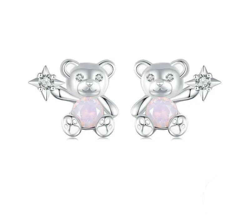 925 Sterling Silver Cute Bear Stud Earrings - Shine Bright Store