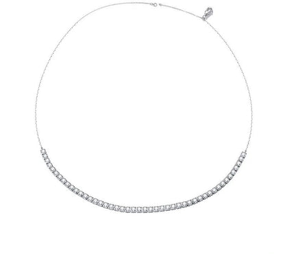 925 Sterling Silver Round Cubic Zircon Necklace - TEA LU SHOP