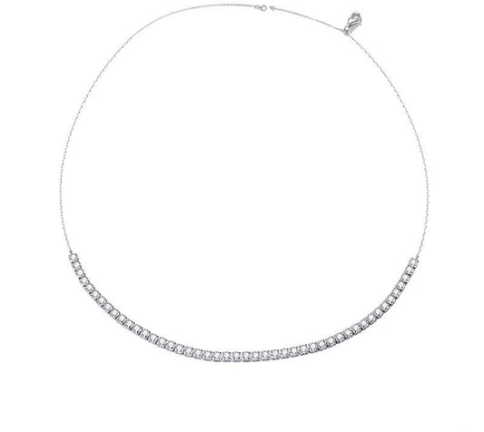 925 Sterling Silver Round Cubic Zircon Necklace - TEA LU SHOP