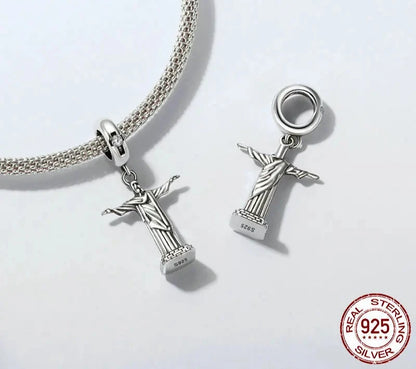 925 Sterling Silver Classic Building Statue Charm