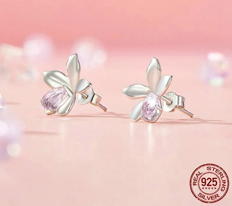 925 Sterling Silver White Gold Plated Stud Earrings - Shine Bright Store