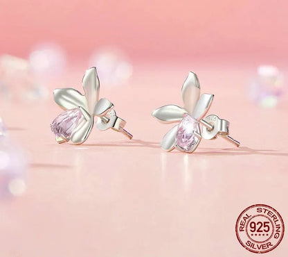 925 Sterling Silver White Gold Plated Stud Earrings - Shine Bright Store