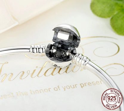 925 Sterling Silver Snowflake Clasp Bracelet - TEA LU SHOP