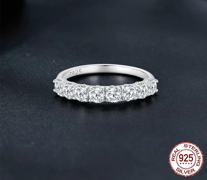 925 Sterling Silver Moissanite Ring - TEA LU SHOP