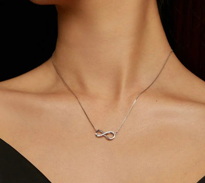 925 Sterling Silver Moissanite Infinite Love Necklace - TEA LU SHOP