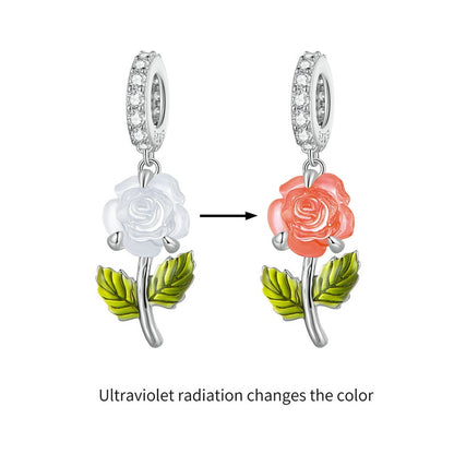 925 Sterling Silver Rose Flower Charms - TEA LU SHOP
