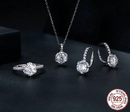 925 Sterling Silver Moissanite Hoop Earrings - TEA LU SHOP