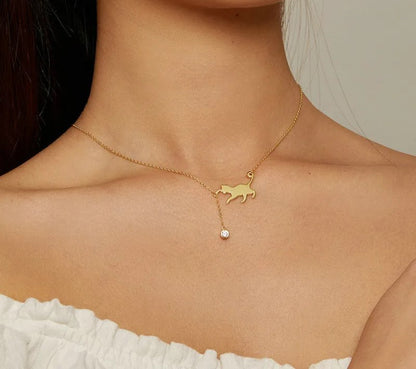 925 Sterling Silver Cute Cat Necklace - TEA LU SHOP