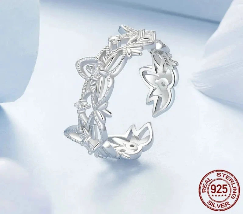 925 Sterling Silver Dazzling CZ Lotus Flower Ring