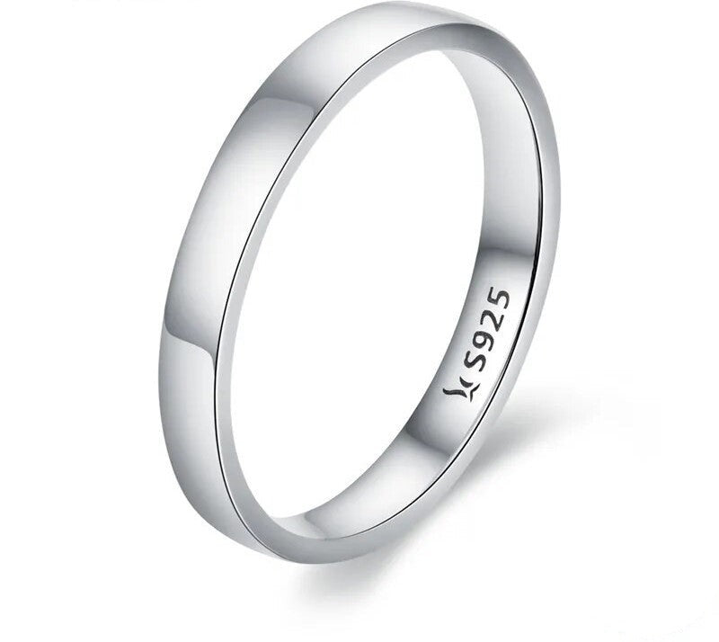 925 Sterling Silver Classic Round Ring - TEA LU SHOP