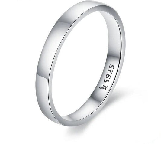 925 Sterling Silver Classic Round Ring - TEA LU SHOP