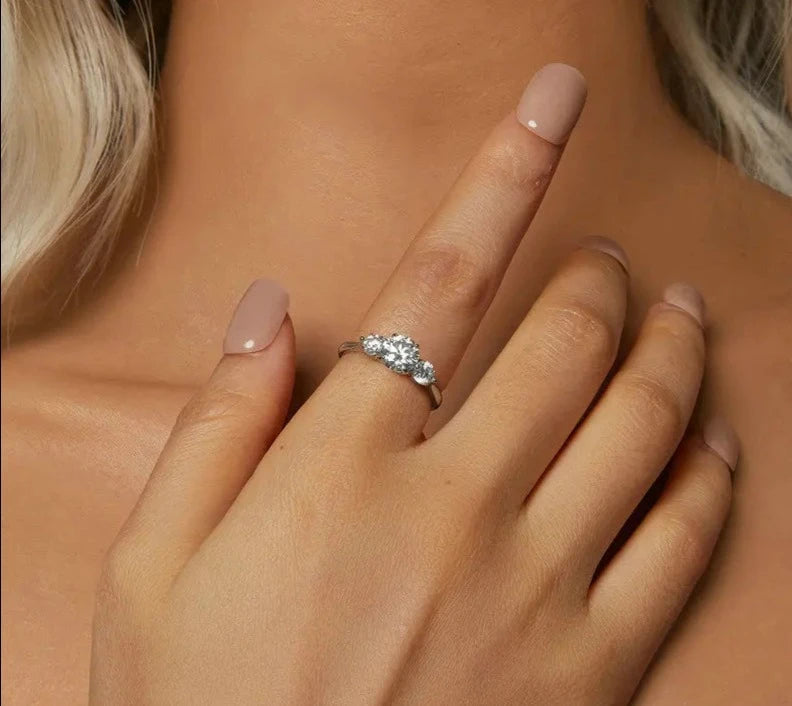 Round Moissanite Engagement Ring