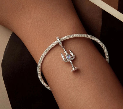 925 Sterling Silver Romantic Candlestick Pendant