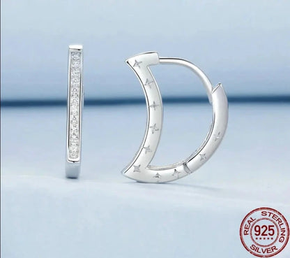 Exquisite Moon and Star Huggie Hoop Earrings