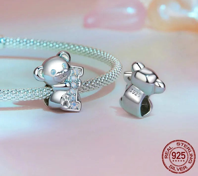 925 Sterling Silver Cute Bear Charms "I love U" - Shine Bright Store