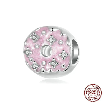 925 Sterling Silver Pink Doughnuts Сharm