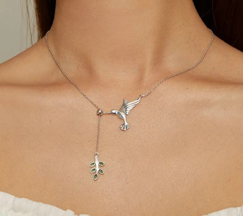 925 Sterling Silver Spring Bird Necklace - TEA LU SHOP